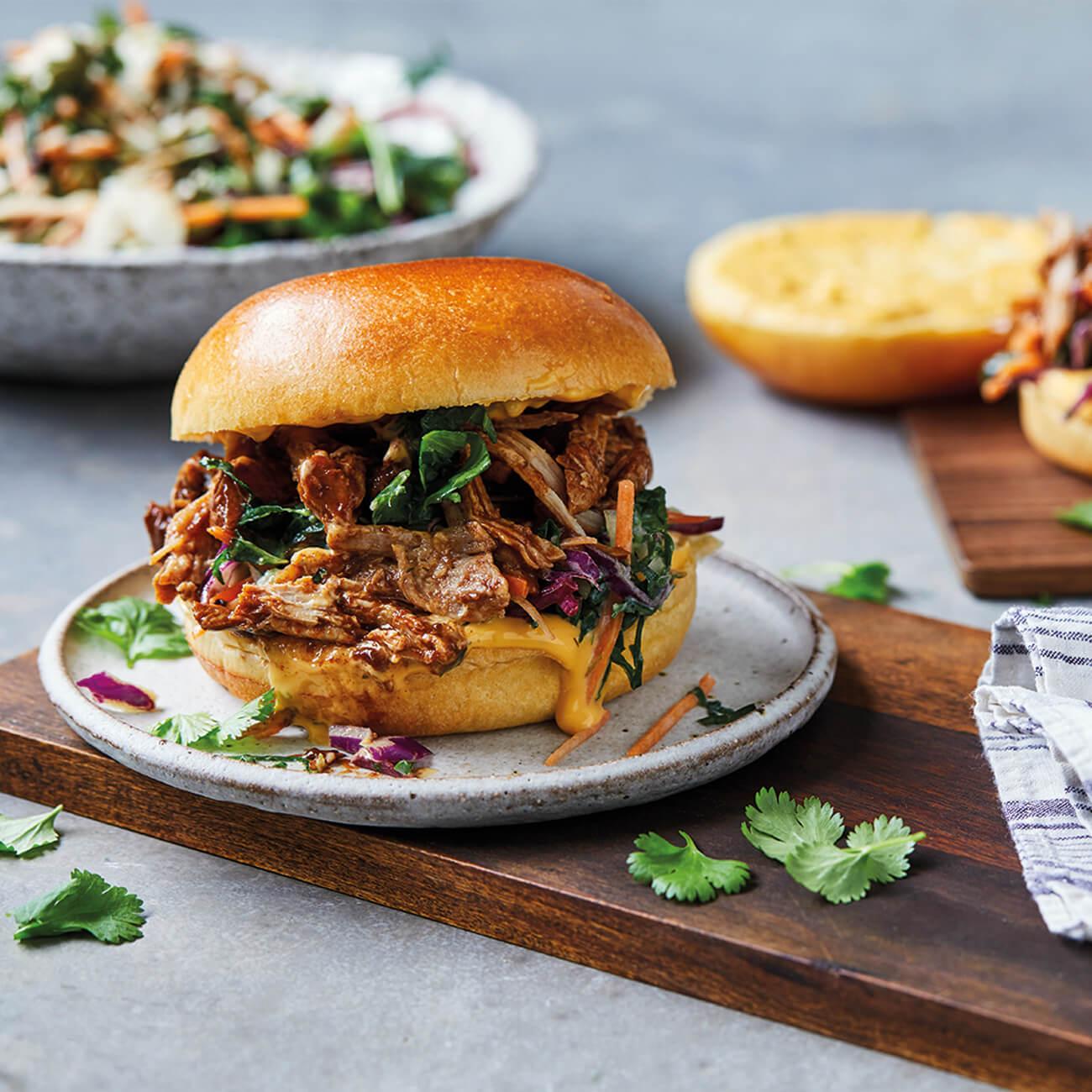 Burger L’Indien à l’effiloché de porc